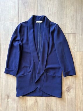 Navy Open-Front Jacket Size S